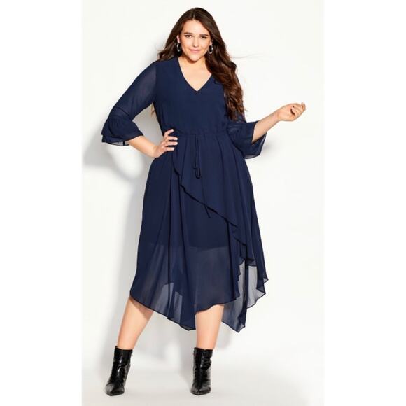 CIty Chic Hidden Treasure Maxi Dress in Navy, Size 14 - Picture 5 of 12